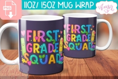 First grade mug Wrap PNG, cute teacher mug wrap PNG Product Image 2
