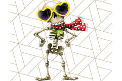Quirky Skeleton Clipart PNG, Funny Halloween Bones Art Product Image 3