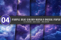 Purple Blue Galaxy Nebula Digital Paper Product Image 1