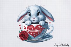 Valentines Day Bunny Cups Clipart PNG Product Image 1