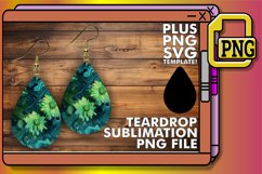 Sublimation Floral Fantasy Teardrop Earring Design Spring Product Image 1