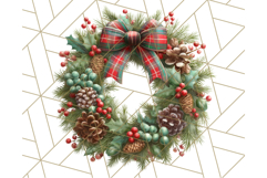 Christmas Wreath Clipart, Holiday Greenery PNG Illustrations Product Image 3
