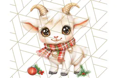 Vintage Christmas Clipart PNG, Cute Animals Holiday Elements Product Image 3
