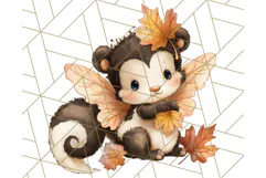 Fall Fairy Animal Clipart PNG, Woodland Creatures With Wings Product Image 3