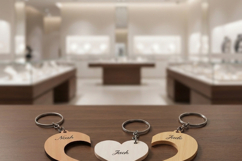 Family Puzzle Heart Keychain Laser Cut File Personalized Woo Product Image 6