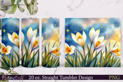 Floral Tumbler Wrap | Snowdrops Meadow PNG Product Image 1