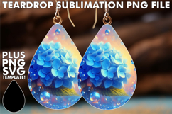 Sweet Teardrop Earrings Magic PNG, 3D Flower Product Image 1