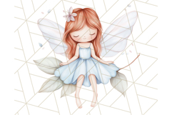 Pastel Blue Fairy Garden Clipart, Enchanted Cottagecore Png Product Image 3