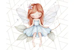 Pastel Blue Fairy Garden Clipart, Enchanted Cottagecore Png Product Image 3