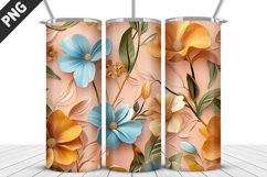 3D Flowers Tumbler Wrap | Sublimation Design | Tumble PNG Product Image 4