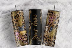 Custom Name Gold Marble Glitter Cheetah 20 oz tumbler wrap Product Image 1