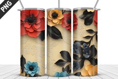 Flowers Tumbler Wrap | Sublimation Design | Tumble PNG Product Image 1