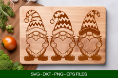 Christmas Gnomes Laser Cut File SVG for Cutting Board Product Image 1
