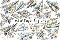 Funny School Paper Airplane Clipart Product Image 1
