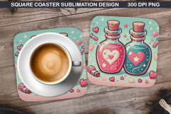 Valentine Coaster Sublimation, Valentine Coaster PNG Design Product Image 1