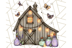 Halloween Cottagecore Barn PNG Clipart, Fall Style Product Image 3