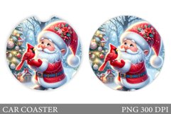 Cute Gnome Car Coaster. Christmas Car Coaster Sublimation Product Image 1