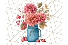 Fall Mason Jar Flowers PNG Clipart Product Image 3