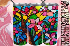 Colorful Tumbler Wrap 20oz Stained Glass Tree Sublimation Product Image 1