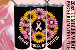 Happy Hearts 20oz tumbler wrap, Breast Cancer Product Image 1