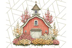 Vintage Cottagecore Barn PNG Clipart, Farmhouse Style Product Image 3
