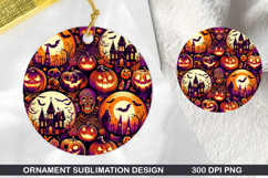 Halloween Stained Glass Ornament PNG, Digital Download File Product Image 1