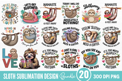 Sloth Sublimation Bundle PNG Product Image 1
