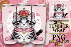 Sweet Joy 20oz tumbler wrap, Valentines Cat Product Image 1