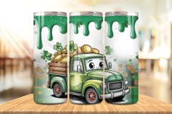 Cute Lucky Truck with Gold Tumbler Wrap PNG Sublimation Desi Product Image 1