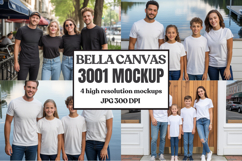 Bella Canvas 3001 Family Group Mockup | Matching T-Shirt Fla Product Image 1