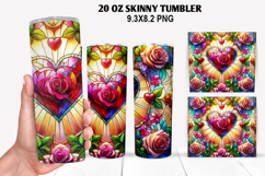 Roes Skinny Tumbler 20oz Wrap Design, Valentine Tumbler PNG Product Image 1
