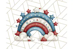 Patriotic Scandinavian Rainbow Clipart PNG, 4th Of July Png Product Image 3