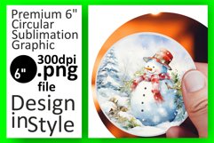 Round Snowman Decor for Holiday Sublimation Product Image 1