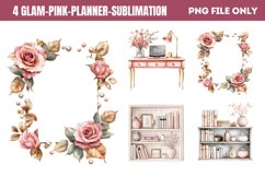 Glam Pink Planner Sublimation clipart png Product Image 1