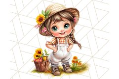 Kids Farm Clipart, Cute Farmer and Farm Animal PNG Product Image 2