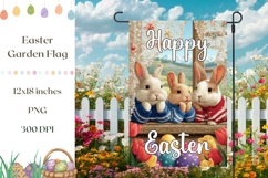 Easter Garden Flag, Funny Bunny Garden Flag Sublimation Product Image 1