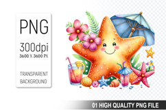 Summer Animals Clipart PNG Bundle, Tropical Summer Animals Product Image 17