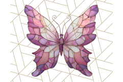Stained Glass Butterfly PNG Colorful Clipart for Sublimation Product Image 3