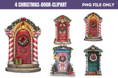 Christmas Door Sublimation Clipart PNG Product Image 1