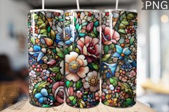 Embroidered Flowers Tumbler Wrap - High Quality 300 Dpi Product Image 1
