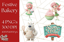 Cozy Christmas Bakery Gingerbread Clip Art PNG Festive Mini Product Image 1