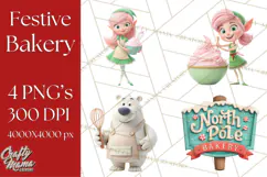 Cozy Christmas Bakery Gingerbread Clip Art PNG Festive Mini Product Image 1