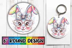 Joyful Sublimation Circle Designs, Easter Bunny Product Image 1