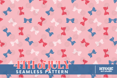 American 4th of July Patriotic Coquette Bow Seamless Pattern Product Image 1