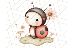 Cute Ladybug Clipart PNG, Pastel Whimsical Bug Illustrations Product Image 3