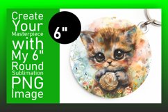 Sweet Critters &amp; Flowers Round Design Keychain PNG Product Image 1