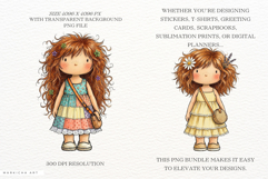 Whimsical Summer Girl Outfit Clipart Product Image 2