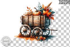 Fall Wagon Garden Sublimation - Fall Clipart PNG Design Product Image 1