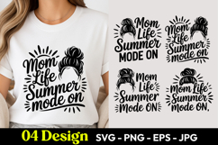 Mom Life Summer Mode On SVG PNG Product Image 1