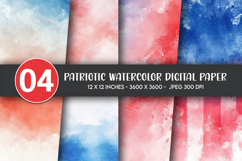 Patriotic Watercolor Digital Paper Product Image 1